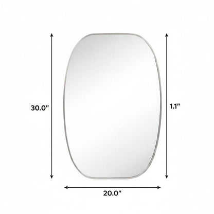 30" Black Aluminum Oval Framed Bathroom Vanity Mirror HomeRoots