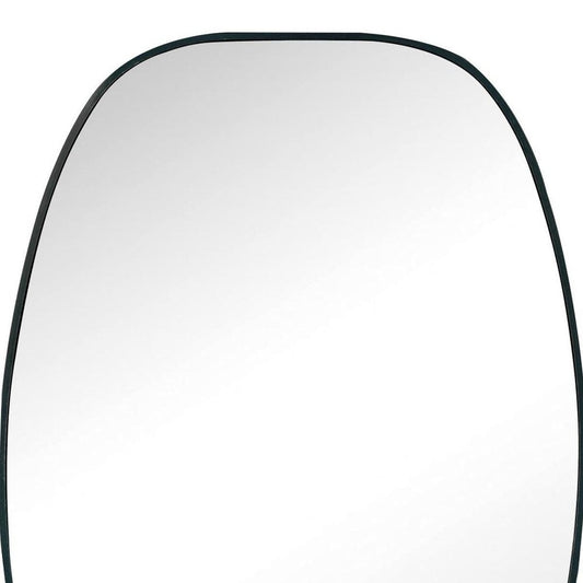 36" X 24" Black Aluminum Oval Framed Bathroom Vanity Mirror