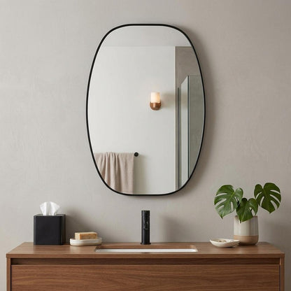 36" X 24" Gold Aluminum Oval Framed Bathroom Vanity Mirror HomeRoots