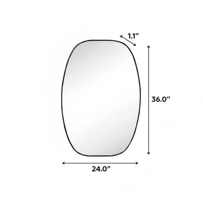 36" X 24" Gold Aluminum Oval Framed Bathroom Vanity Mirror HomeRoots