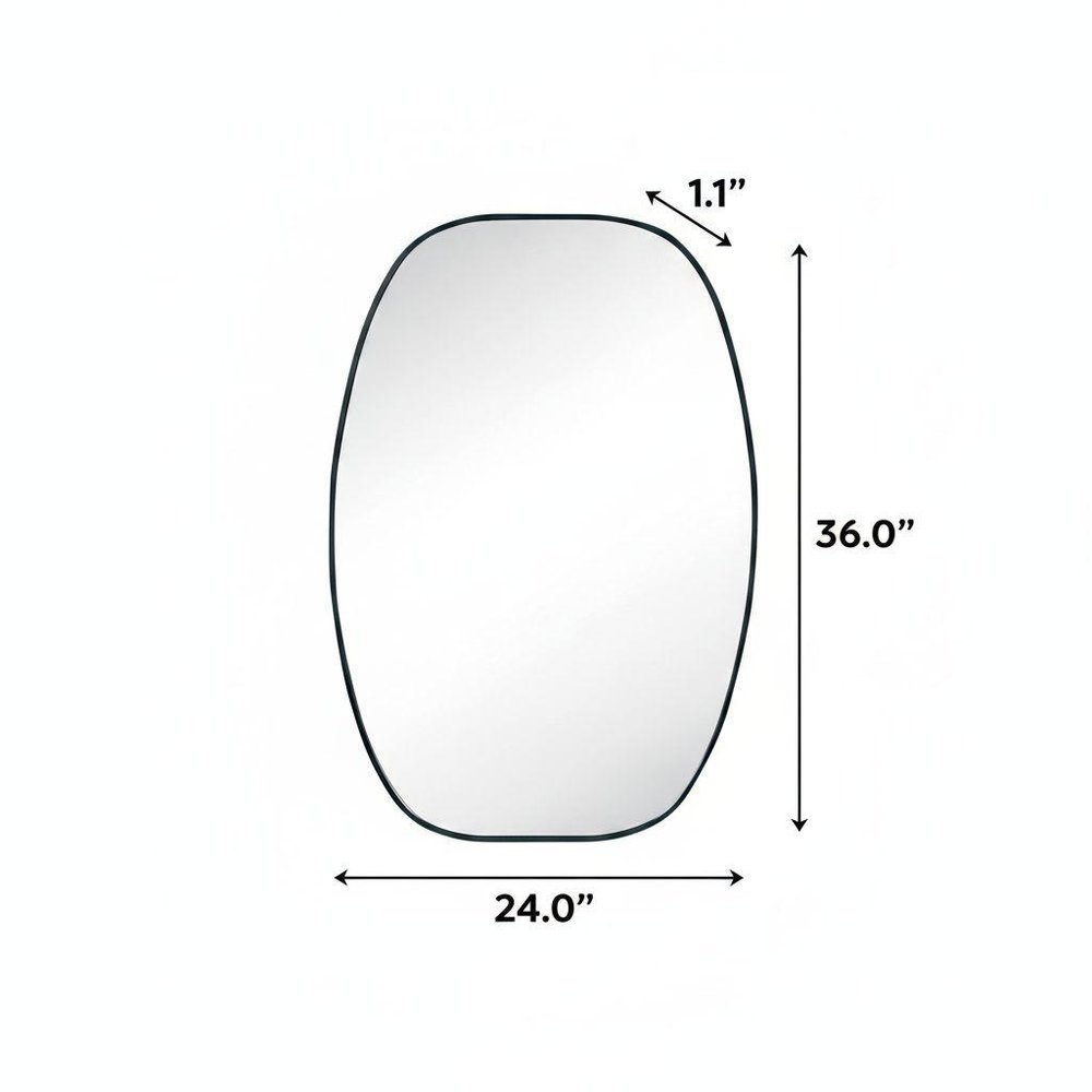 36" X 24" Gold Aluminum Oval Framed Bathroom Vanity Mirror — view 4