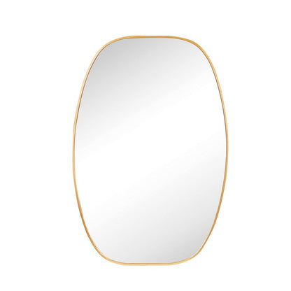 36" X 24" Gold Aluminum Oval Framed Bathroom Vanity Mirror HomeRoots