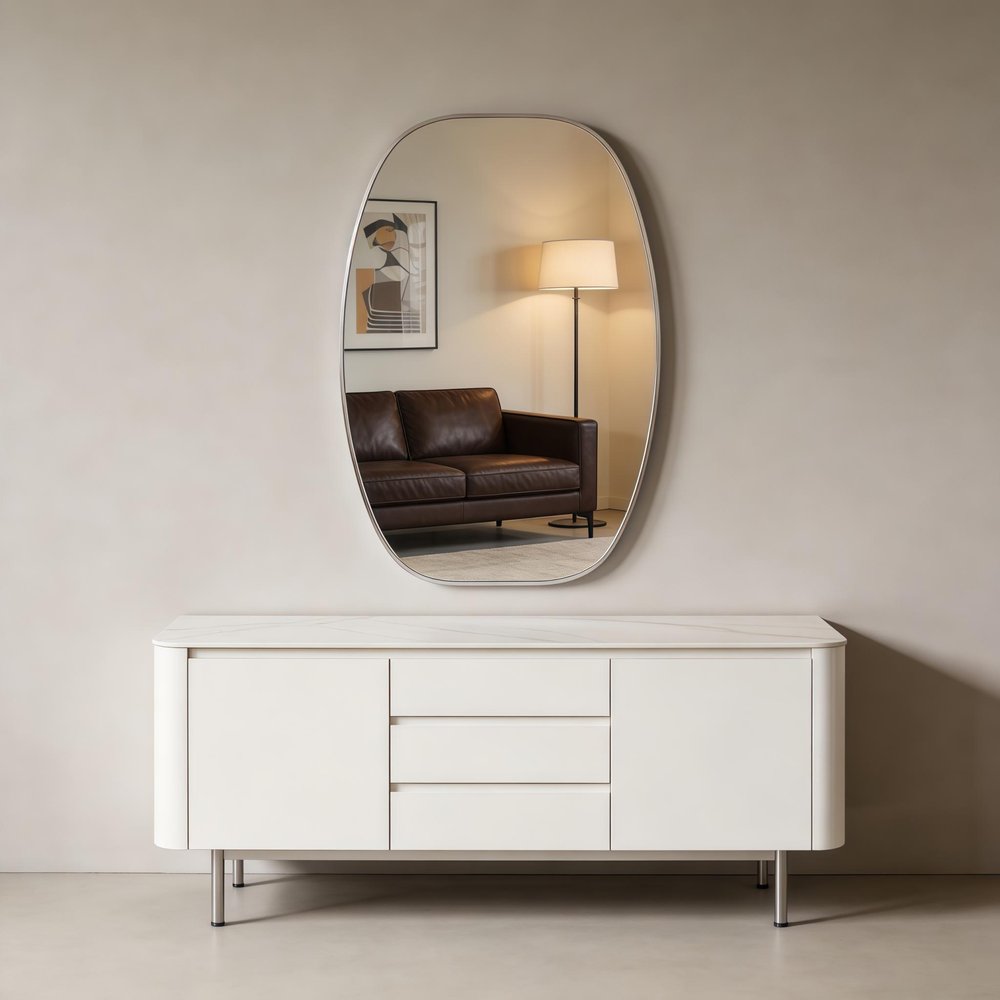 36" X 24" Gold Aluminum Oval Framed Bathroom Vanity Mirror HomeRoots