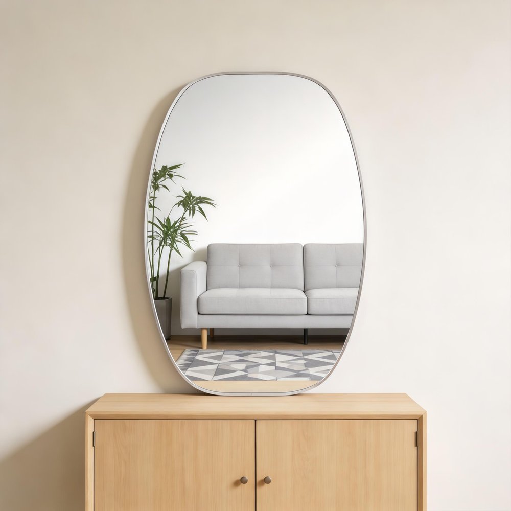 36" X 24" Gold Aluminum Oval Framed Bathroom Vanity Mirror