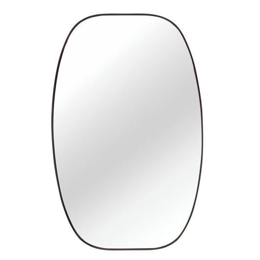 48" X 30" Black Aluminum Oval Framed Bathroom Vanity Mirror