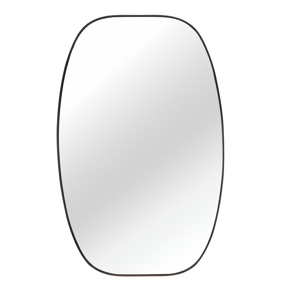 48" X 30" Black Aluminum Oval Framed Bathroom Vanity Mirror — view 1