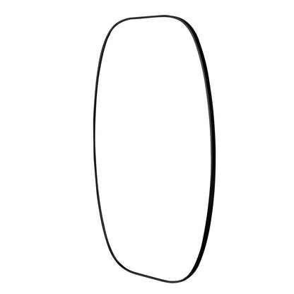 48" X 30" Black Aluminum Oval Framed Bathroom Vanity Mirror HomeRoots