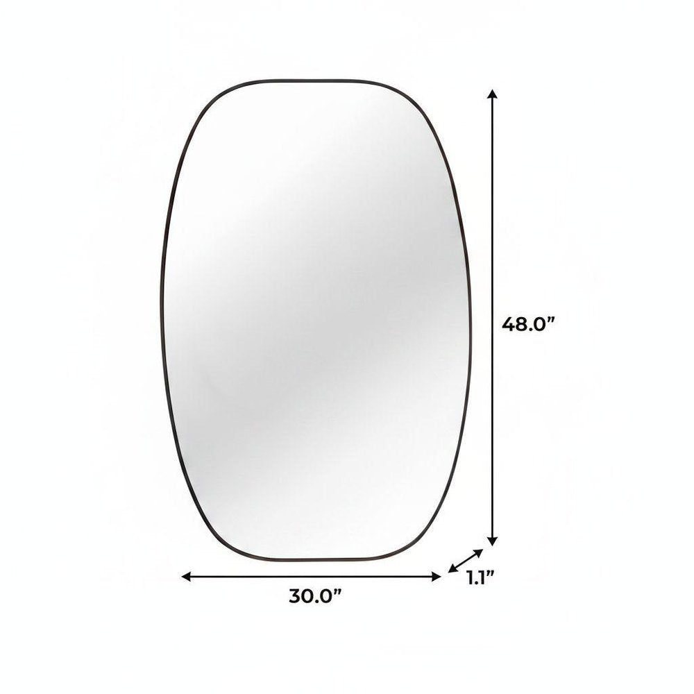 48" X 30" Black Aluminum Oval Framed Bathroom Vanity Mirror HomeRoots