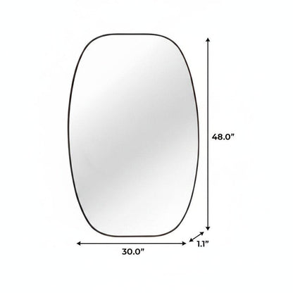 48" X 30" Black Aluminum Oval Framed Bathroom Vanity Mirror HomeRoots