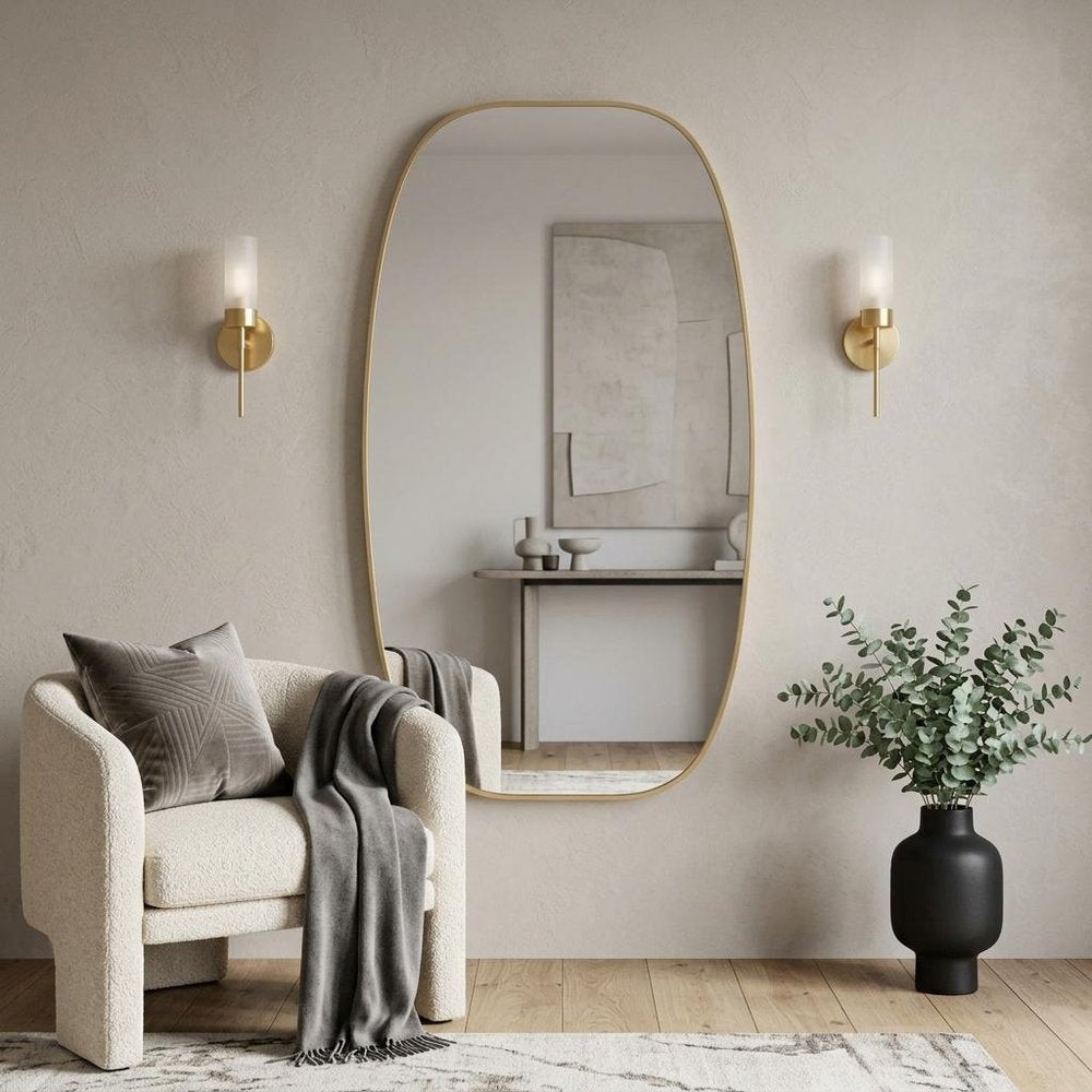 48" X 30" Black Aluminum Oval Framed Bathroom Vanity Mirror HomeRoots