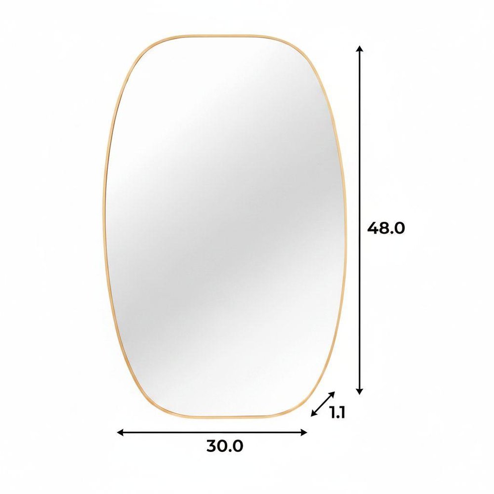 48" X 30" Black Aluminum Oval Framed Bathroom Vanity Mirror HomeRoots