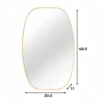 48" X 30" Black Aluminum Oval Framed Bathroom Vanity Mirror HomeRoots