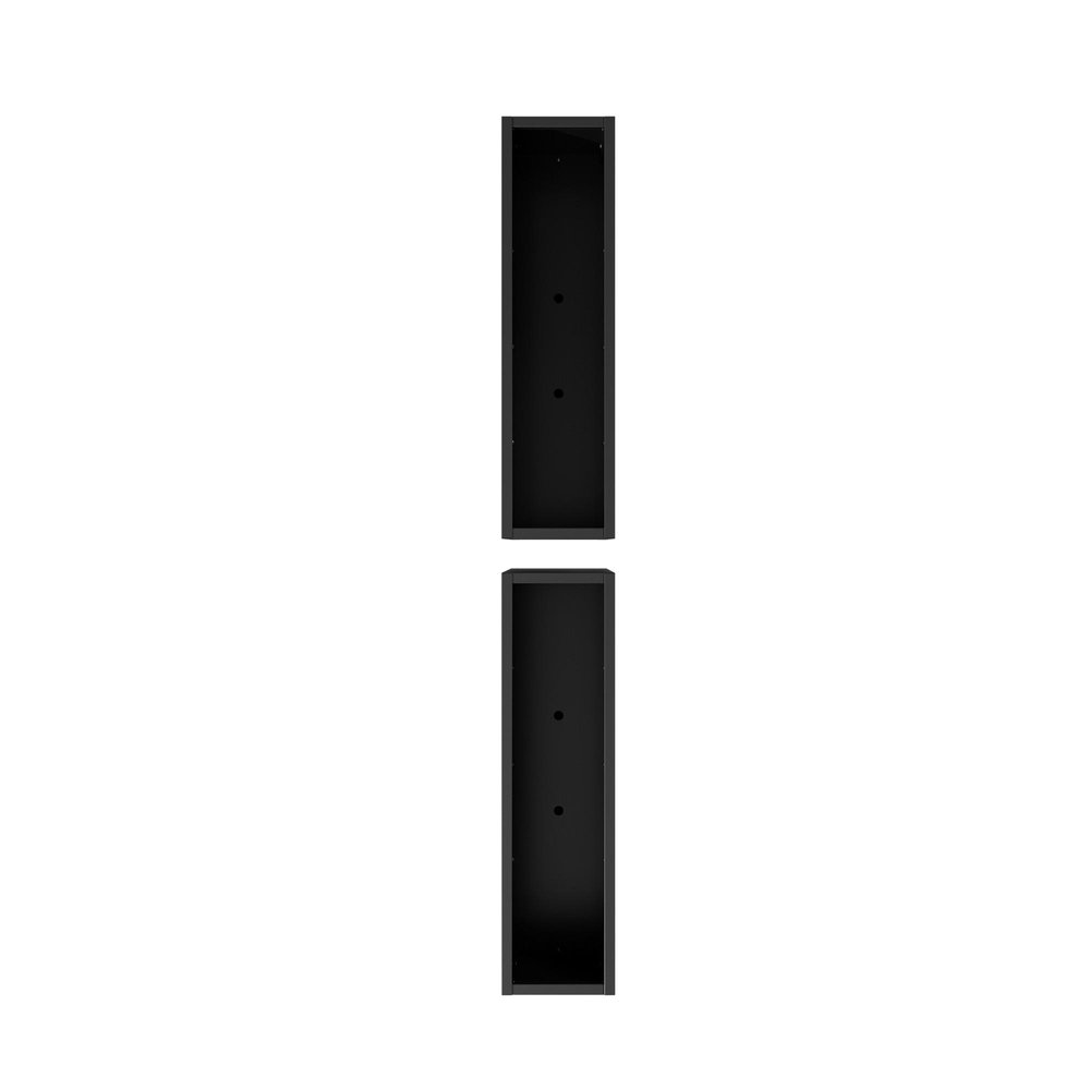 Set of Two Black Metal Rectangular Pot Planter — view 2