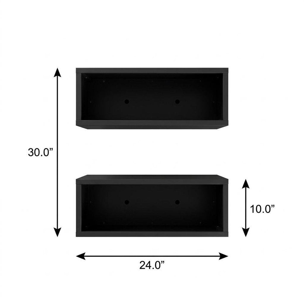 Set of Two Black Metal Rectangular Pot Planter — view 6