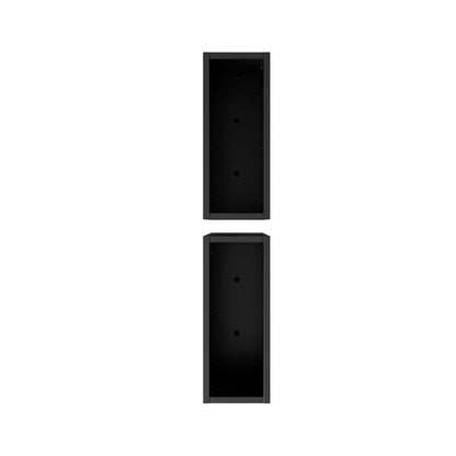 Set of Two Black Metal Rectangular Pot Planter HomeRoots