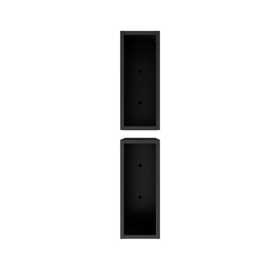 Set of Two Black Metal Rectangular Pot Planter