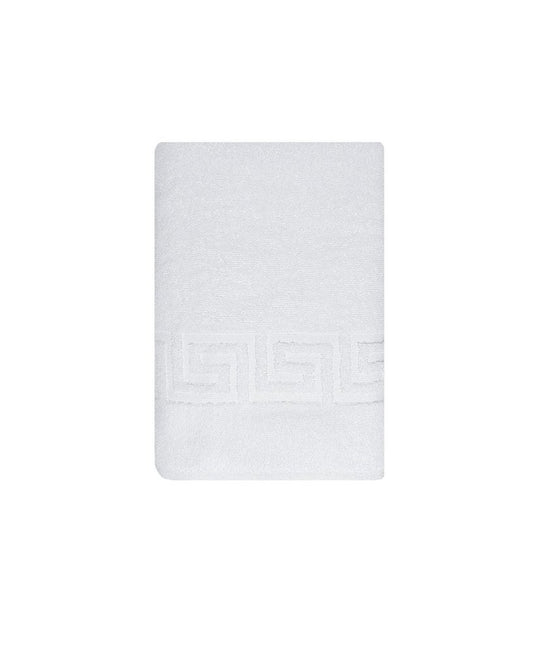 White Greek Key Turkish Cotton 27" X 54" Bath Towel
