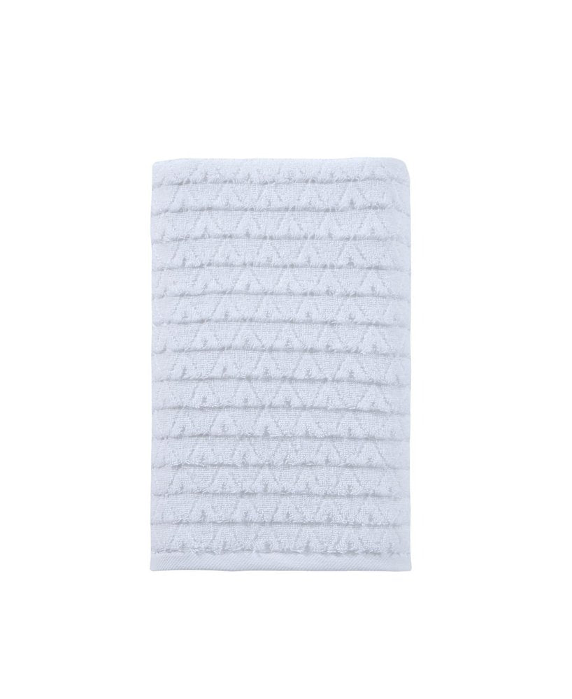 White Geometric Turkish Cotton 27" X 54" Bath Towel HomeRoots