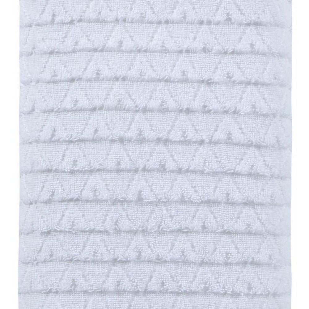White Geometric Turkish Cotton 27" X 54" Bath Towel HomeRoots