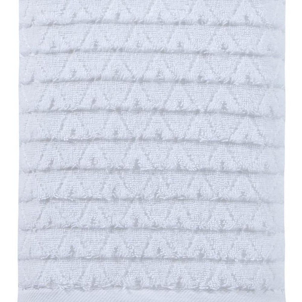 White Geometric Turkish Cotton 27" X 54" Bath Towel — view 4