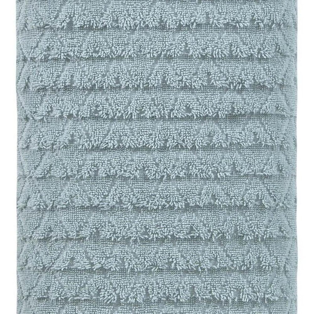 White Geometric Turkish Cotton 27" X 54" Bath Towel HomeRoots