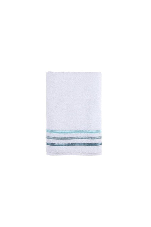 White Striped Turkish Cotton 27" X 54" Bath Towel