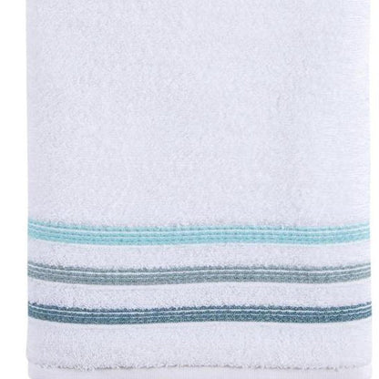 White Striped Turkish Cotton 27" X 54" Bath Towel HomeRoots