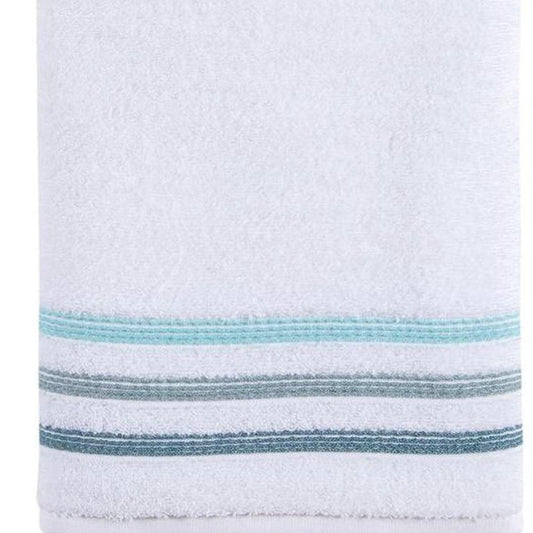 White Striped Turkish Cotton 27" X 54" Bath Towel