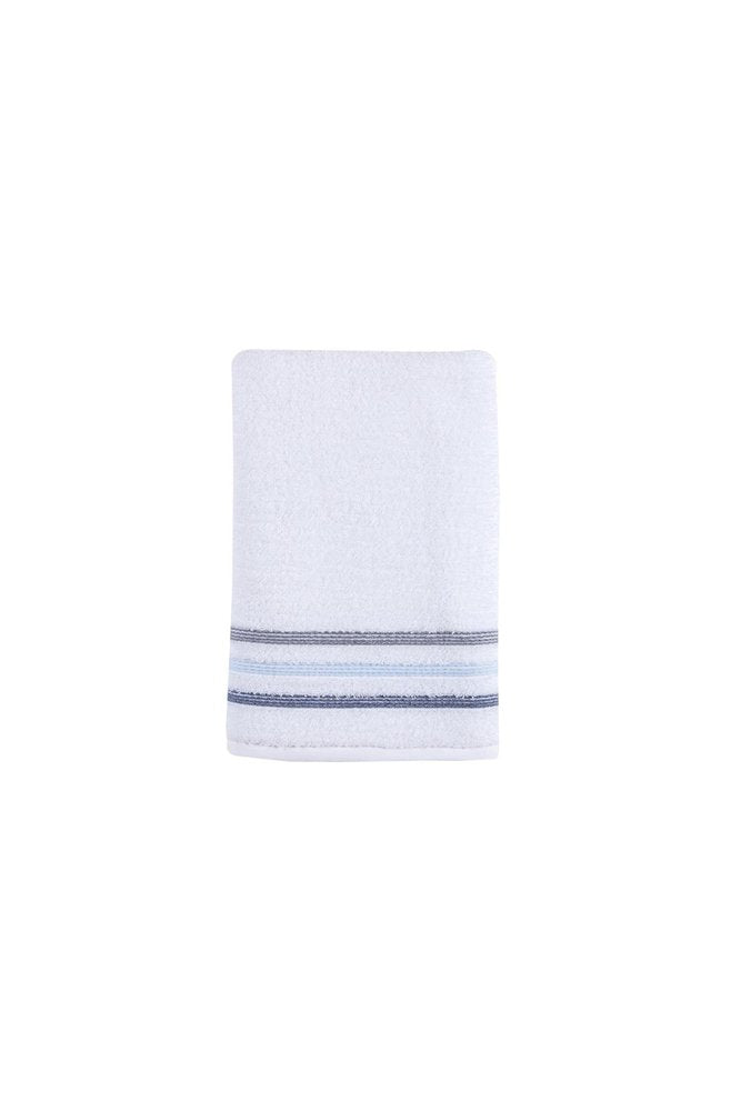White Striped Turkish Cotton 27" X 54" Bath Towel HomeRoots