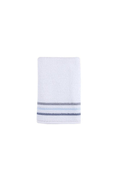 White Striped Turkish Cotton 27" X 54" Bath Towel HomeRoots