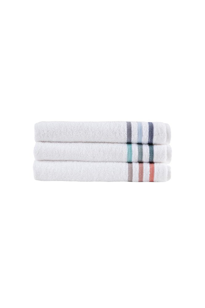 White Striped Turkish Cotton 27" X 54" Bath Towel HomeRoots