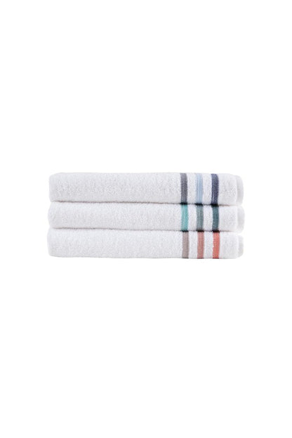 White Striped Turkish Cotton 27" X 54" Bath Towel HomeRoots