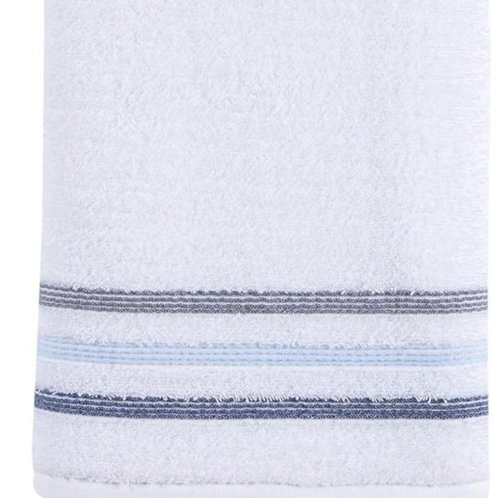 White Striped Turkish Cotton 27" X 54" Bath Towel — view 10