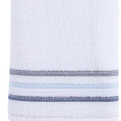 White Striped Turkish Cotton 27" X 54" Bath Towel HomeRoots