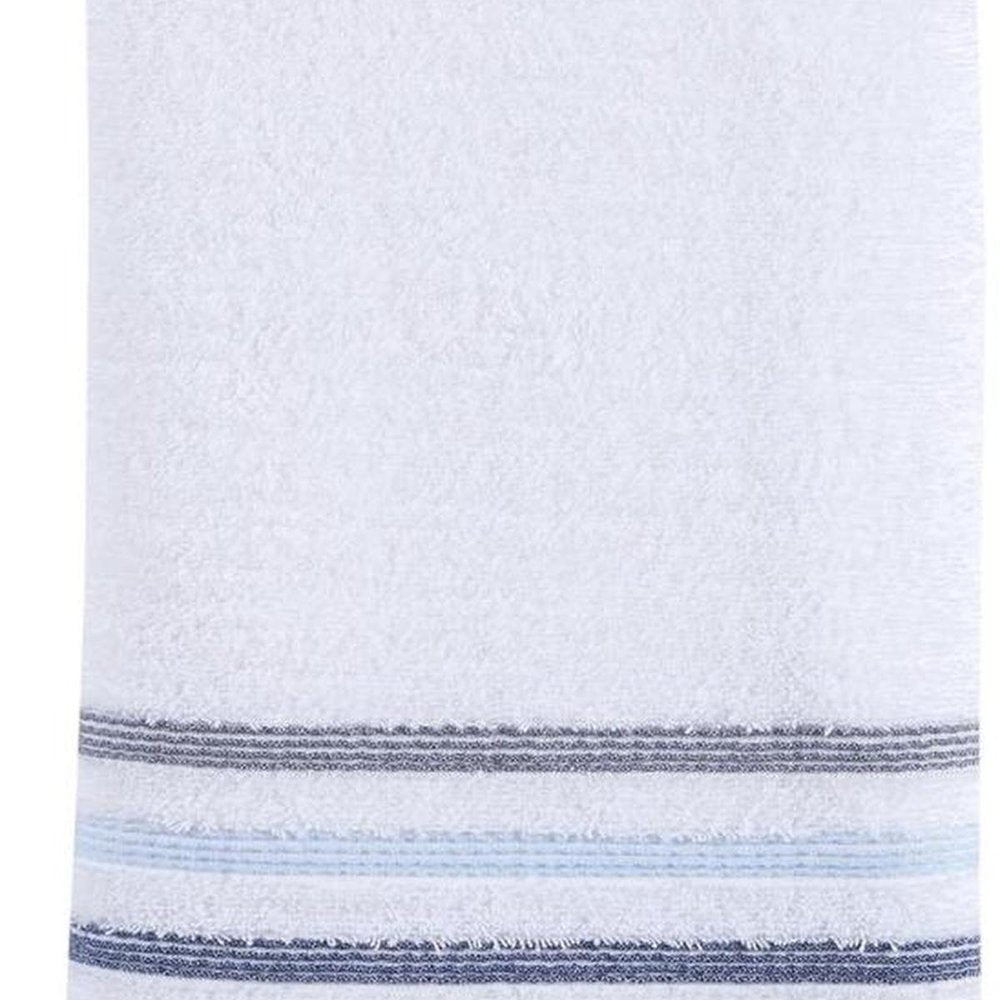 White Striped Turkish Cotton 27" X 54" Bath Towel HomeRoots