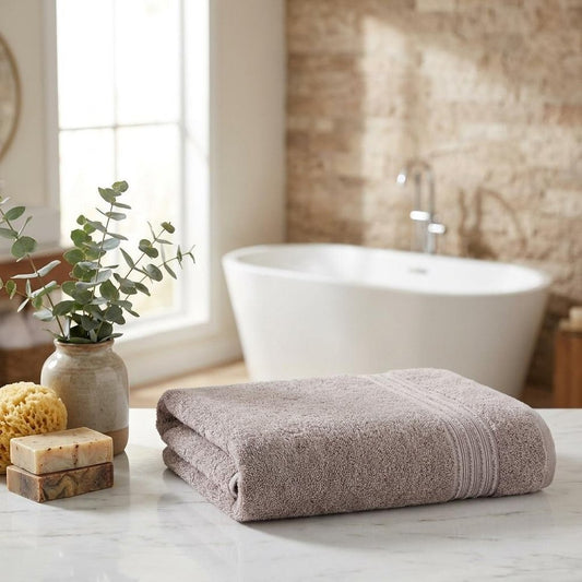 Light Brown Turkish Cotton 27" X 54" Bath Towel HomeRoots