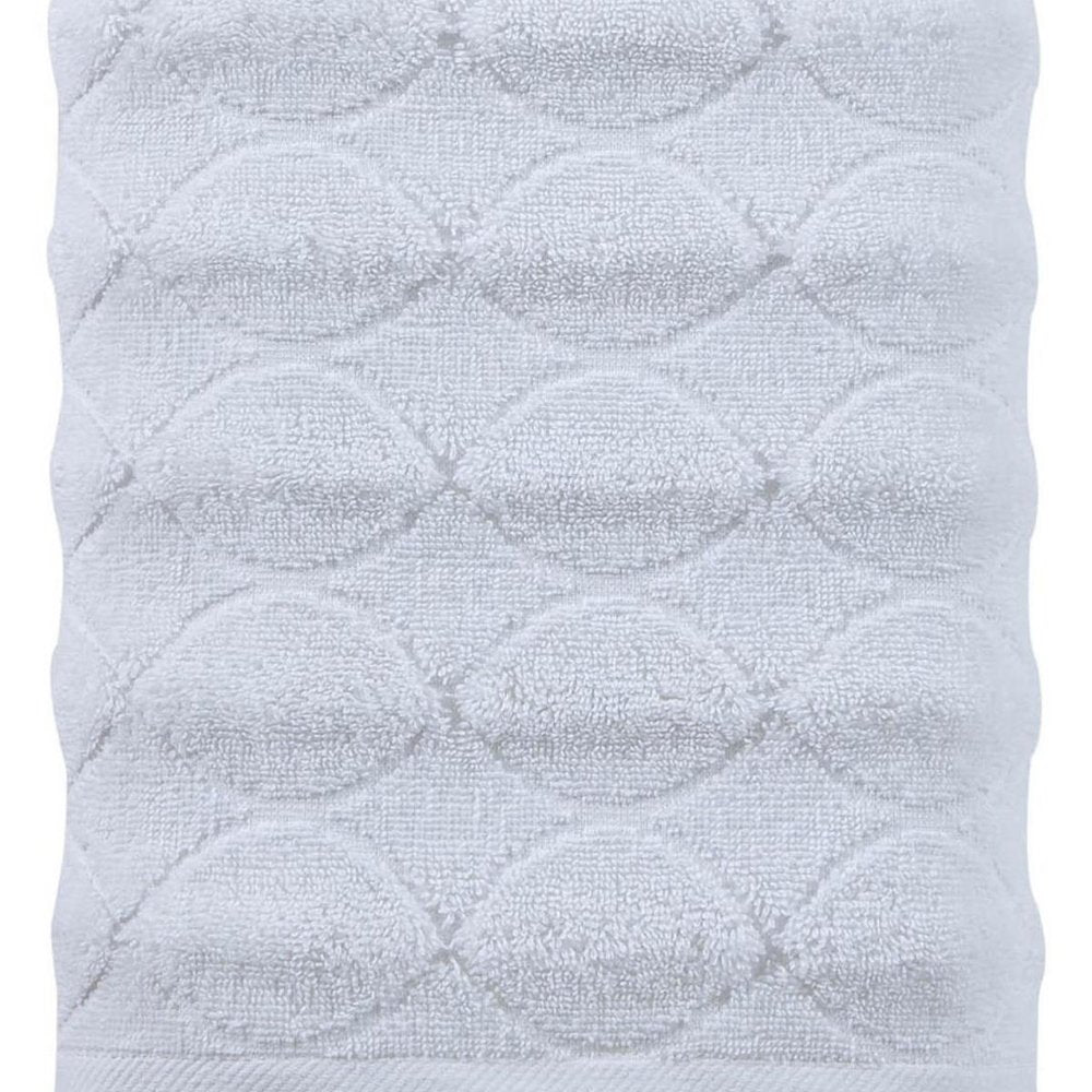 White Jacquard Turkish Cotton 27" X 54" Bath Towel — view 4