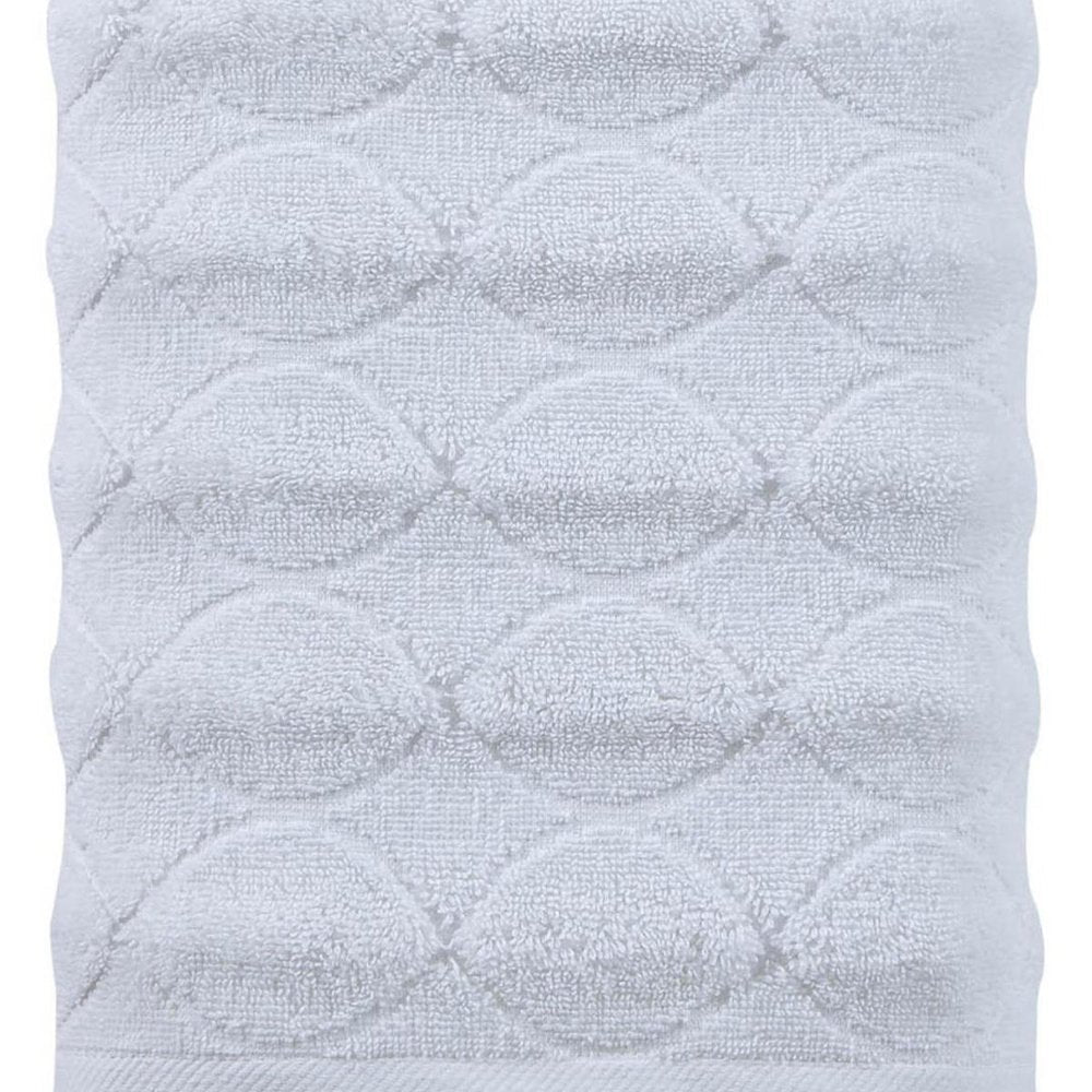 White Jacquard Turkish Cotton 27" X 54" Bath Towel — view 5