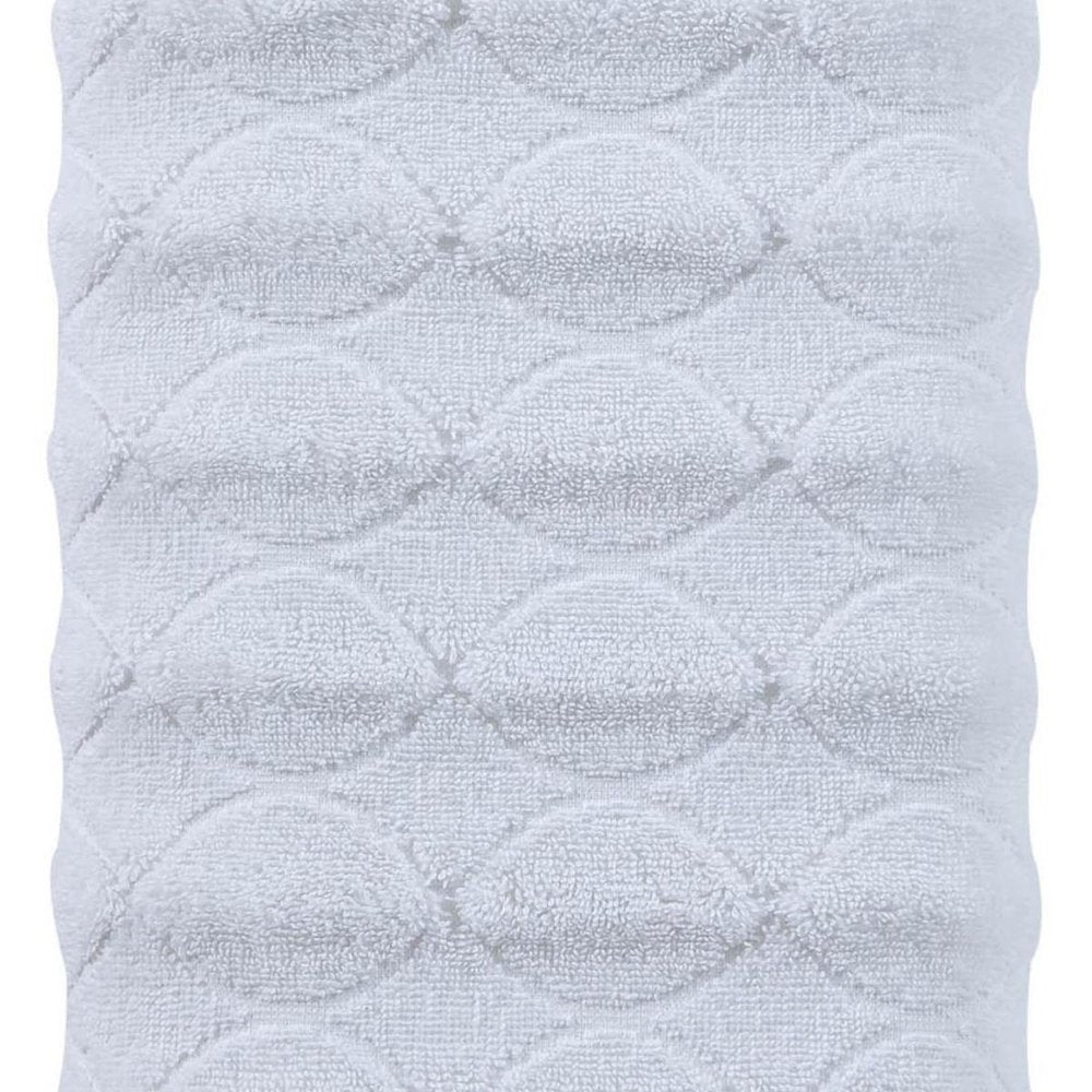 White Jacquard Turkish Cotton 27" X 54" Bath Towel HomeRoots