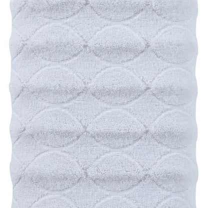White Jacquard Turkish Cotton 27" X 54" Bath Towel HomeRoots