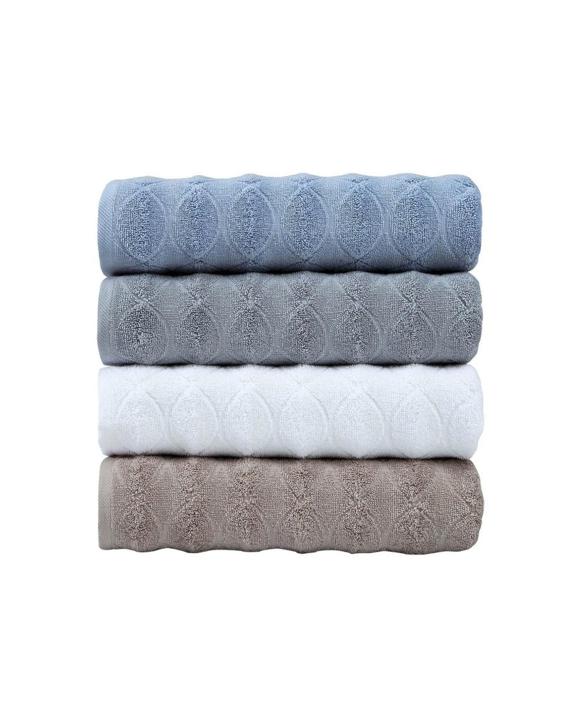 White Jacquard Turkish Cotton 27" X 54" Bath Towel — view 7