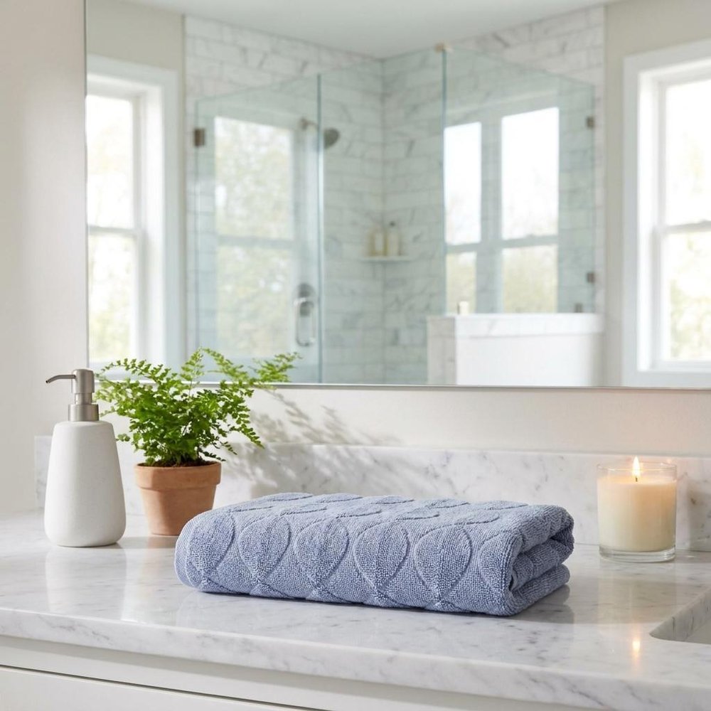 White Jacquard Turkish Cotton 27" X 54" Bath Towel HomeRoots