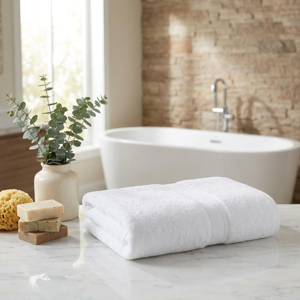White Turkish Cotton 27" X 54" Bath Towel — view 1