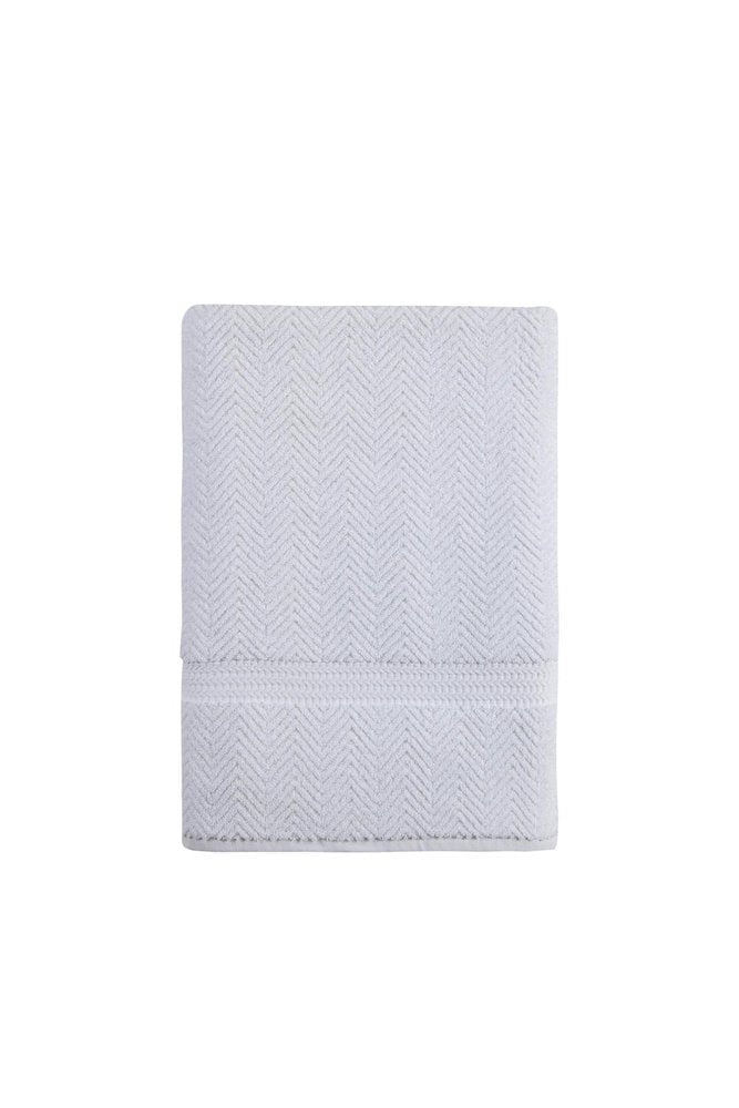 White Chevron Turkish Cotton 40" X 70" Bath Sheet HomeRoots