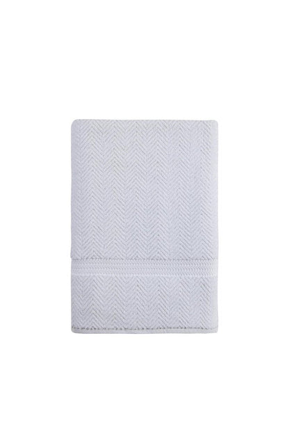 White Chevron Turkish Cotton 40" X 70" Bath Sheet HomeRoots