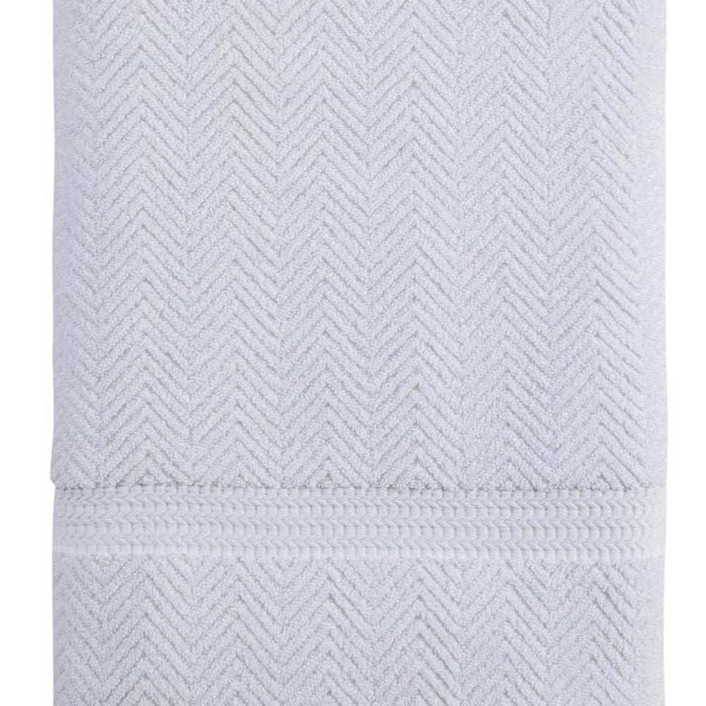 White Chevron Turkish Cotton 40" X 70" Bath Sheet — view 2