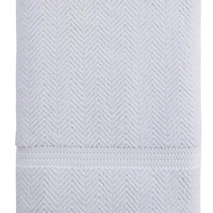 White Chevron Turkish Cotton 40" X 70" Bath Sheet