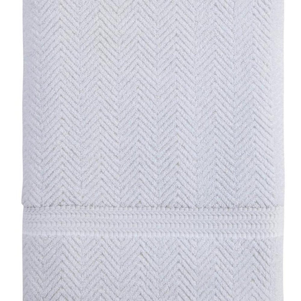 White Chevron Turkish Cotton 40" X 70" Bath Sheet HomeRoots