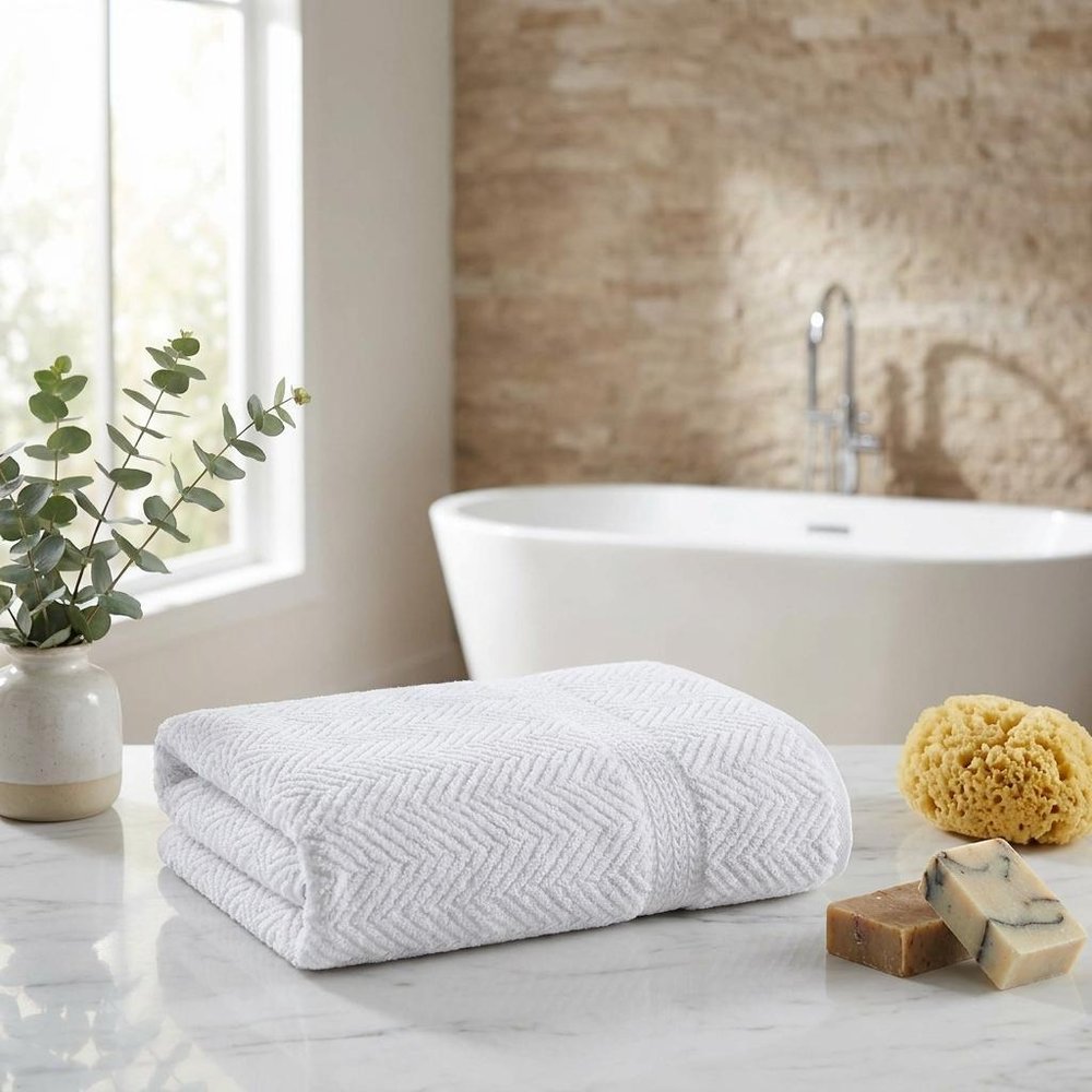 Dark Gray Chevron Turkish Cotton 27" X 54" Bath Towel — view 4