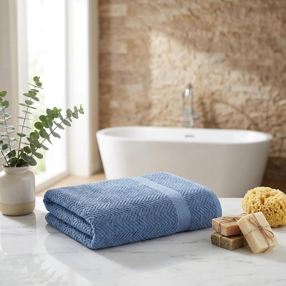 White Chevron Turkish Cotton 40" X 70" Bath Sheet — view 10